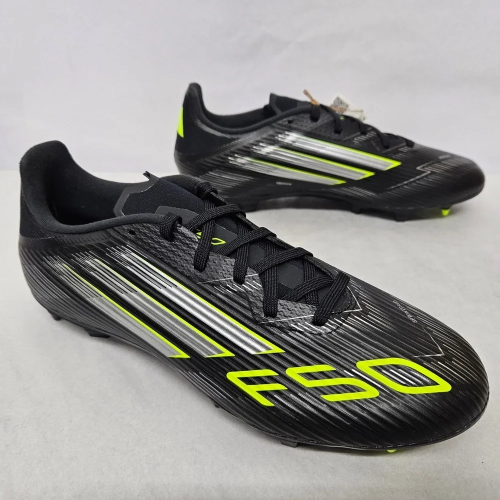 Adidas F50 League FG MG‎ Soccer Cleats JI0007 Black Lucid Lemon Mens Size 8